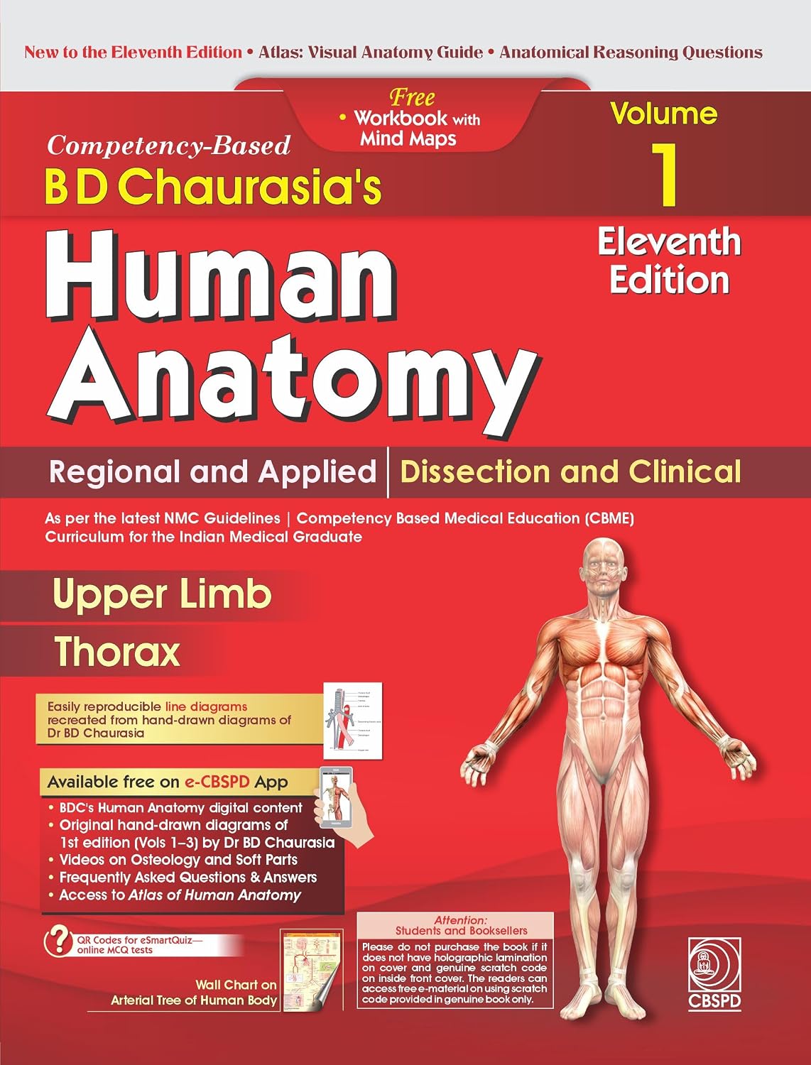 Competency-Based BD Chaurasia's Human Anatomy: Regional and Applied, Dissection and Clinical, Volume 1 (Upper Limb and Thorax)