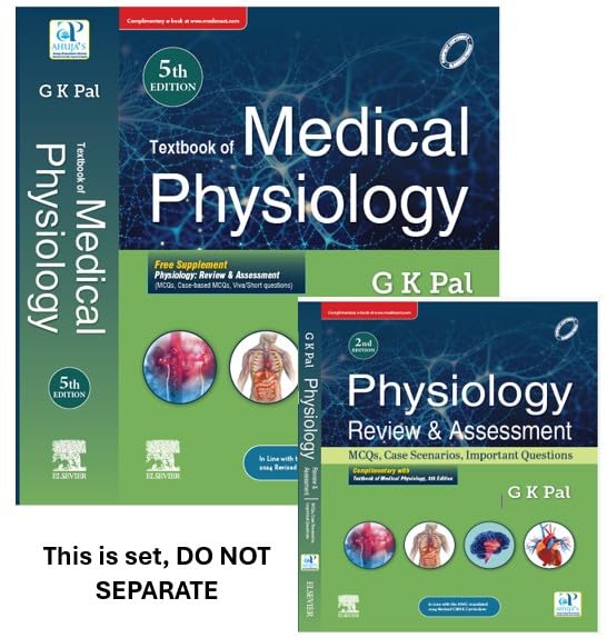 Textbook of Medical Physiology, 5th Edition & Physiology: Review & Assessment (MCQs, Clinical Case Studies, Viva/Short Questions), 2nd Ed. - Set 2025
