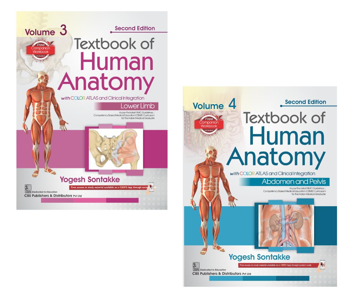 Textbook of Human Anatomy with Color Atlas and Clinical Integration, Volume 3 (Lower Limb) & Volume 4 (Abdomen and Pelvis), 2 Volume Set