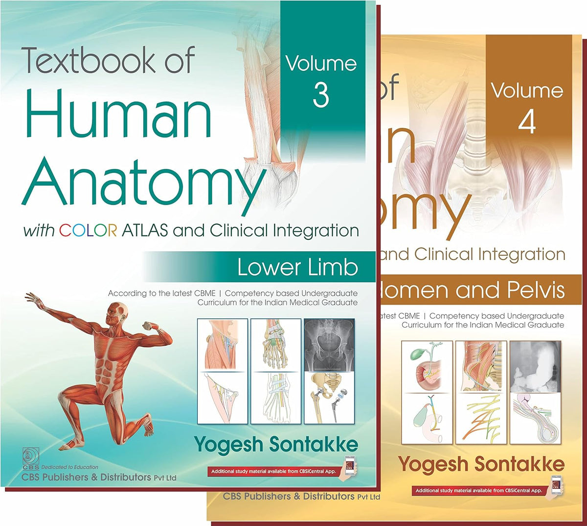 Textbook of Human Anatomy with Color Atlas and Clinical Integration 2 Vol Set (Vol 3 Lower Limb & Vol 4 Abdomen and Pelvis) with Companion Workbook (PB 2024)