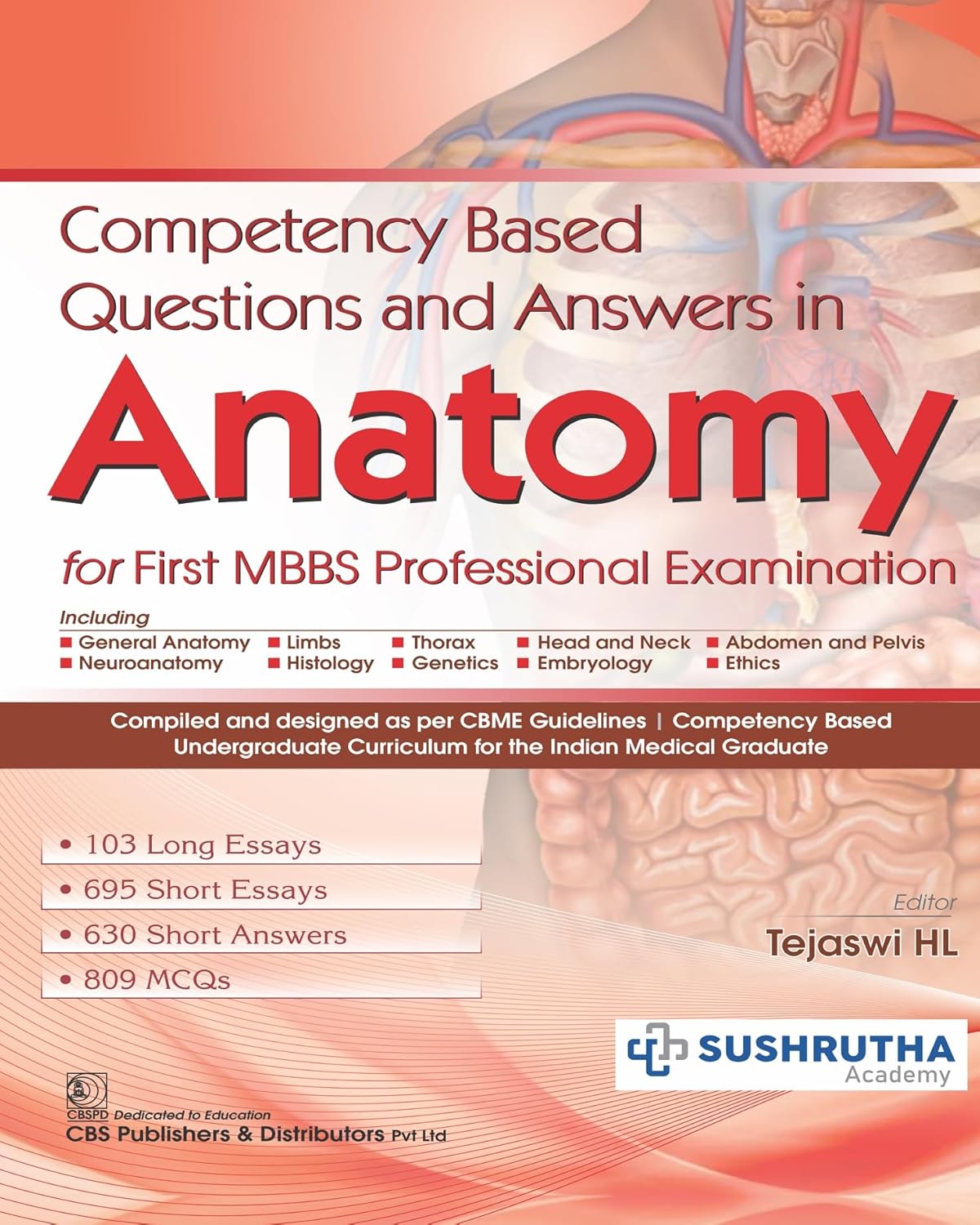Competency Based Questions And Answers In Anatomy For First Mbbs Professional Examination (PB)