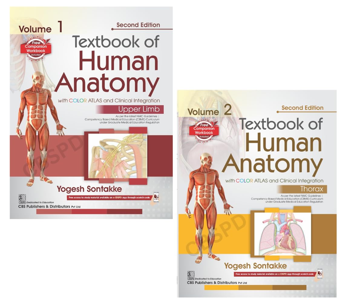 Textbook of Human Anatomy with Color Atlas and Clinical Integration, Volume 1 (Upper Limb) & Volume 2 (Thorax), 2 Volume Set