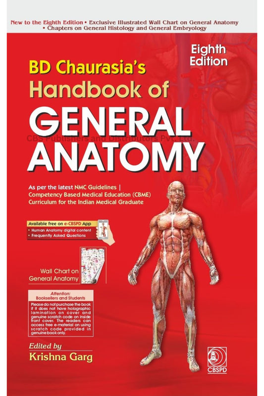 BD Chaurasia's Handbook of General Anatomy, 8th Edition