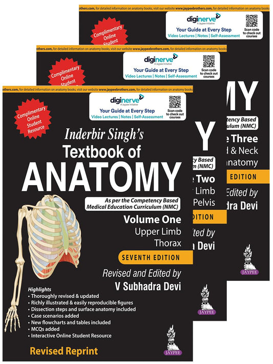 Inderbir Singh’S Textbook of Anatomy (3 Volumes)