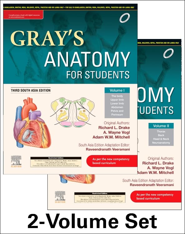 Gray's Anatomy for Students, 3rd South Asia Edition, 2 Volume Set 2023