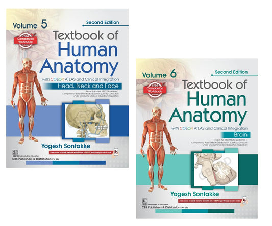 Textbook of Human Anatomy with Color Atlas and Clinical Integration, Volume 5 (Head, Neck and Face) & Volume 6 (Brain), 2 Volume Set