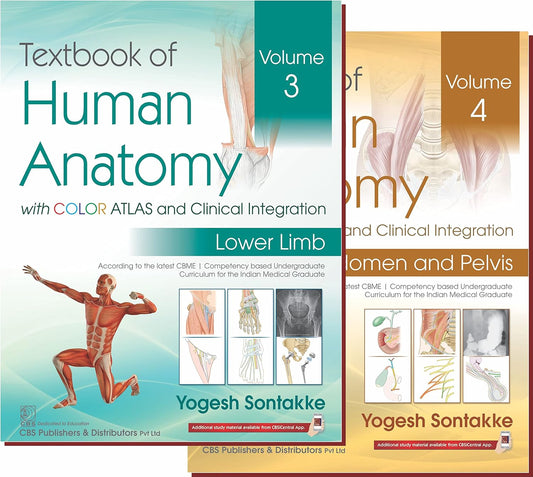 Textbook of Human Anatomy with Color Atlas and Clinical Integration 2 Vol Set (Vol 3 Lower Limb & Vol 4 Abdomen and Pelvis) with Companion Workbook (PB 2024)