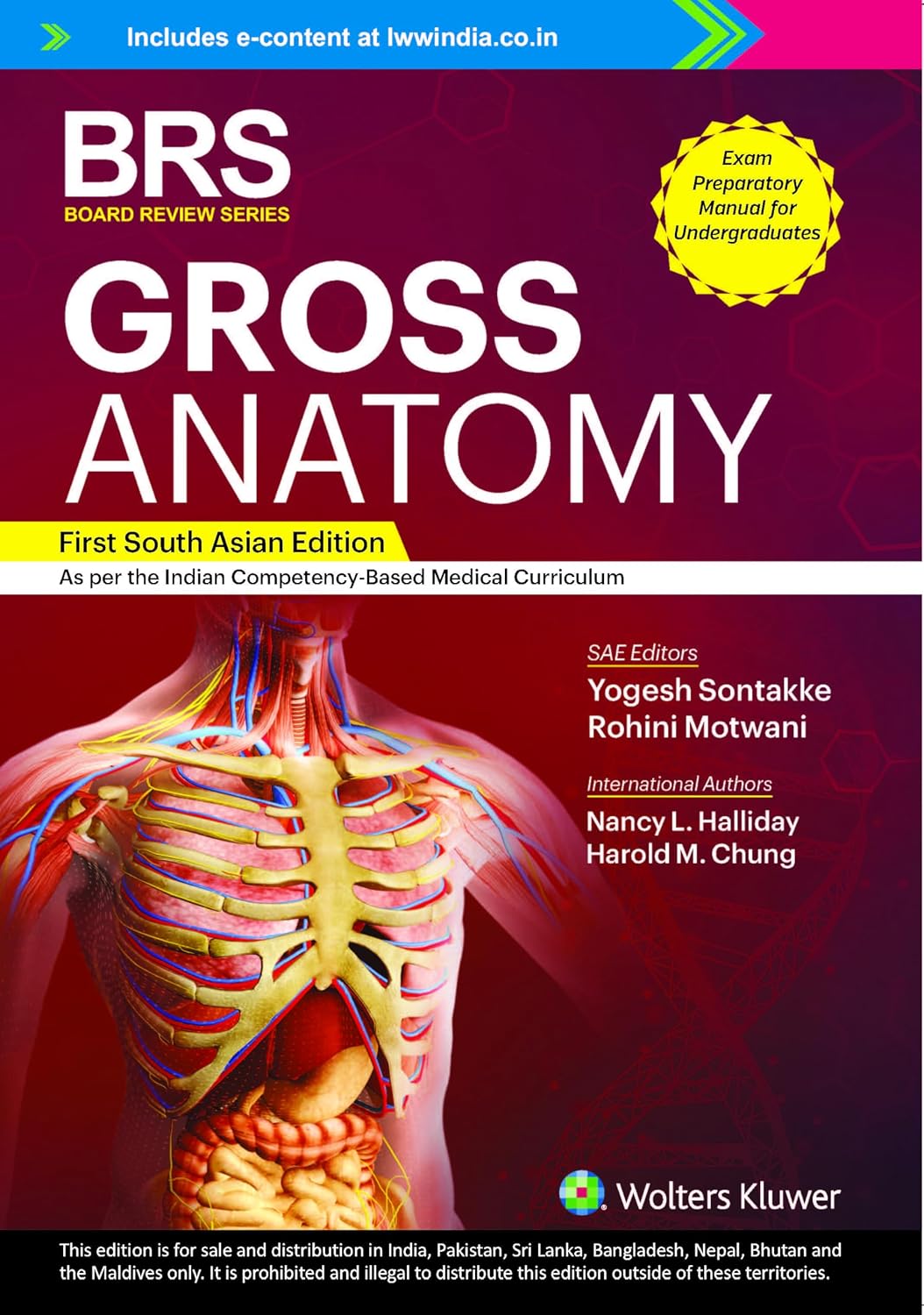 BRS GROSS ANATOMY, 1ST SOUTH ASIAN EDITION 2023