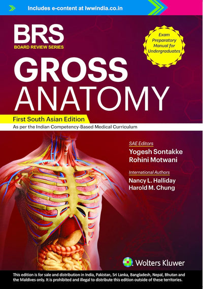BRS GROSS ANATOMY, 1ST SOUTH ASIAN EDITION 2023