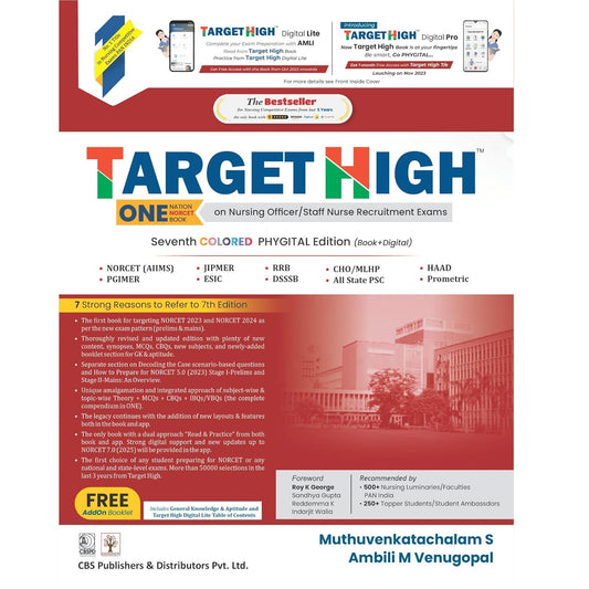 Target High One Nation One Book On Nursing Officer Staff Nurse Recruitment Exams 7e Colored Phygital Edition (PB) Free Booklet