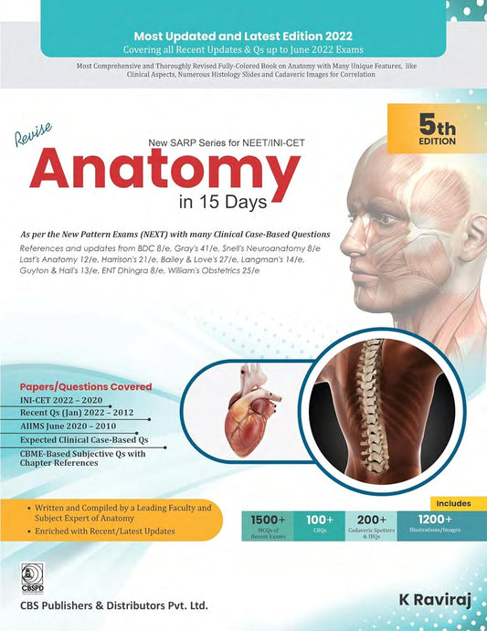 New Sarp Series For Neet/Ini-Cet Revise Anatomy In 15 Days 5e (PB)
